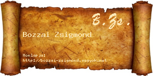 Bozzai Zsigmond névjegykártya